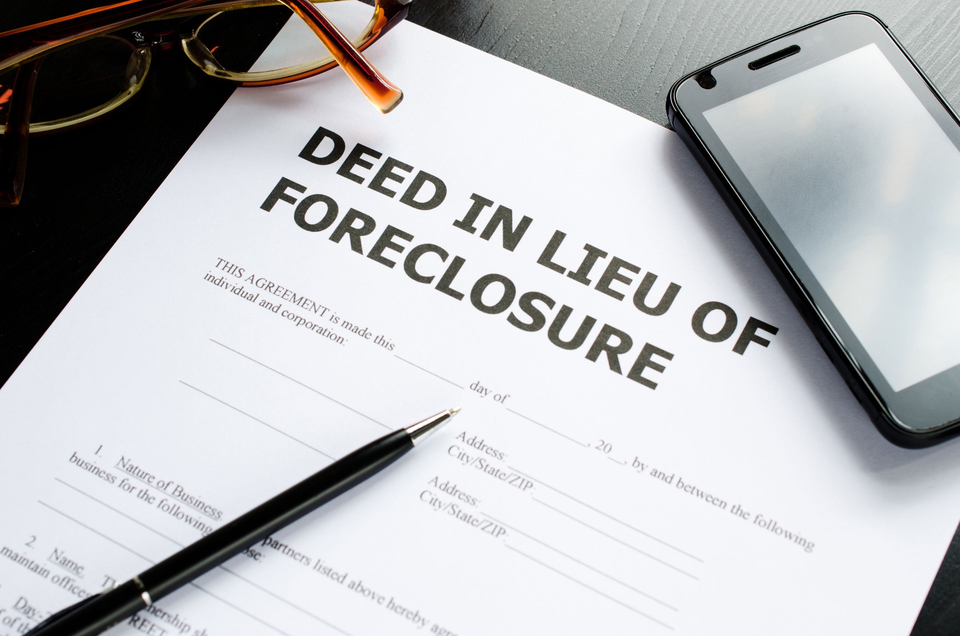 deed in lieu of foreclosure