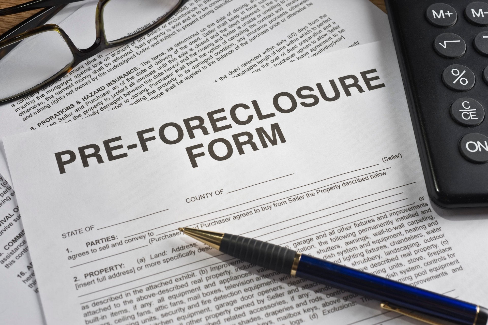 Pre-foreclosure form