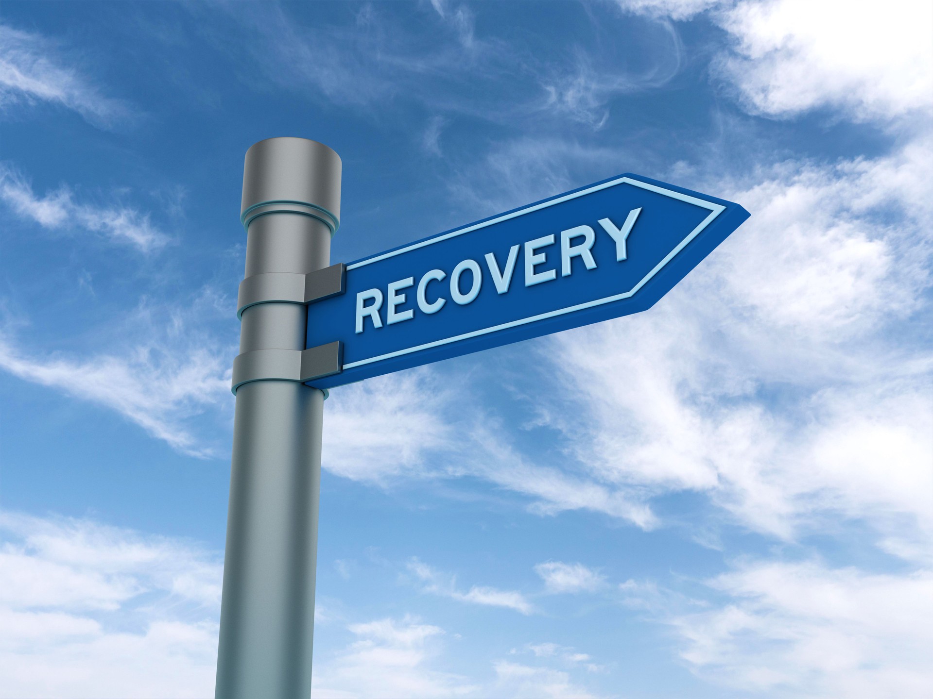 Directional Sign with Recovery Word