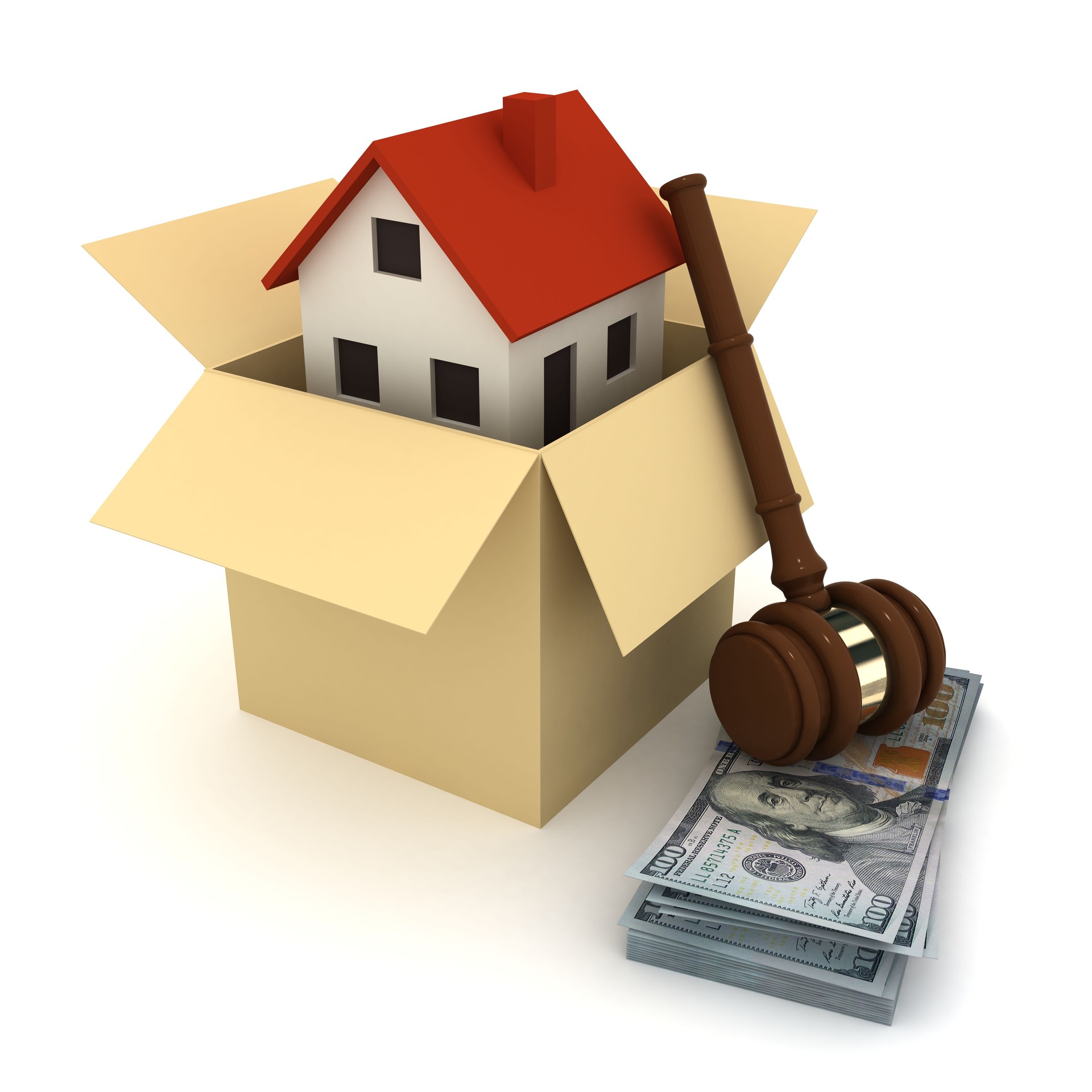 House buying real estate money dollar gavel auction